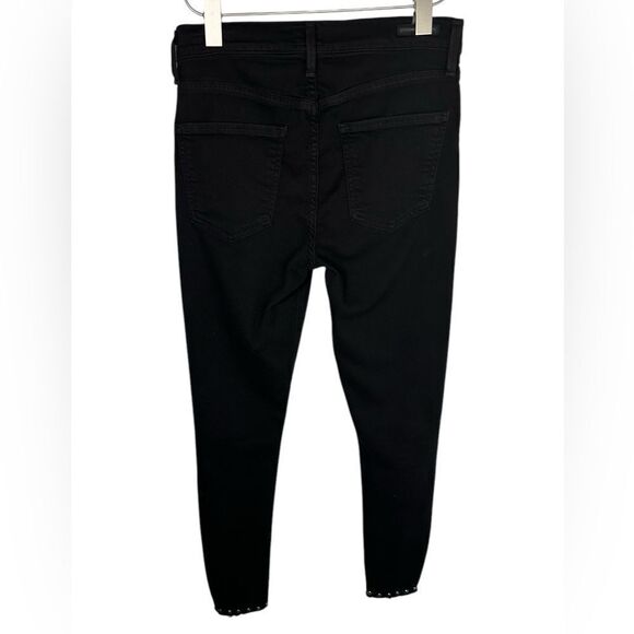 Citizens Of Humanity Black Studded Rocket High Rise Ankle Skinny Ventana Jeans - Picture 5 of 10